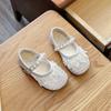 Girls' Solid Color Mesh Sandals2026New Spring and Summer Pearl Flower Bow Princess Shoes for Performances