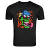Camiseta Gráfica Cráneo Zombie Ojos de Fuego