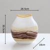 Creative Painted Stripes Glass Vase Table Decoration Artificial Flower Decorative Flowers Arrangement Room Aesthetic Decor