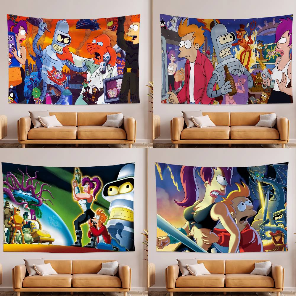 FFuturamas Tapestry Wall Hanging Tapestry Art Deco Blanket Curtain Hanging At Home Bedroom Living Room Decor