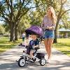 6 in 1 Kids Trike Push Bike w/ Push Handle, Canopy, 5-point Safety Belt, Storage, Footrest, Brake, for 1-5 Years, Purple