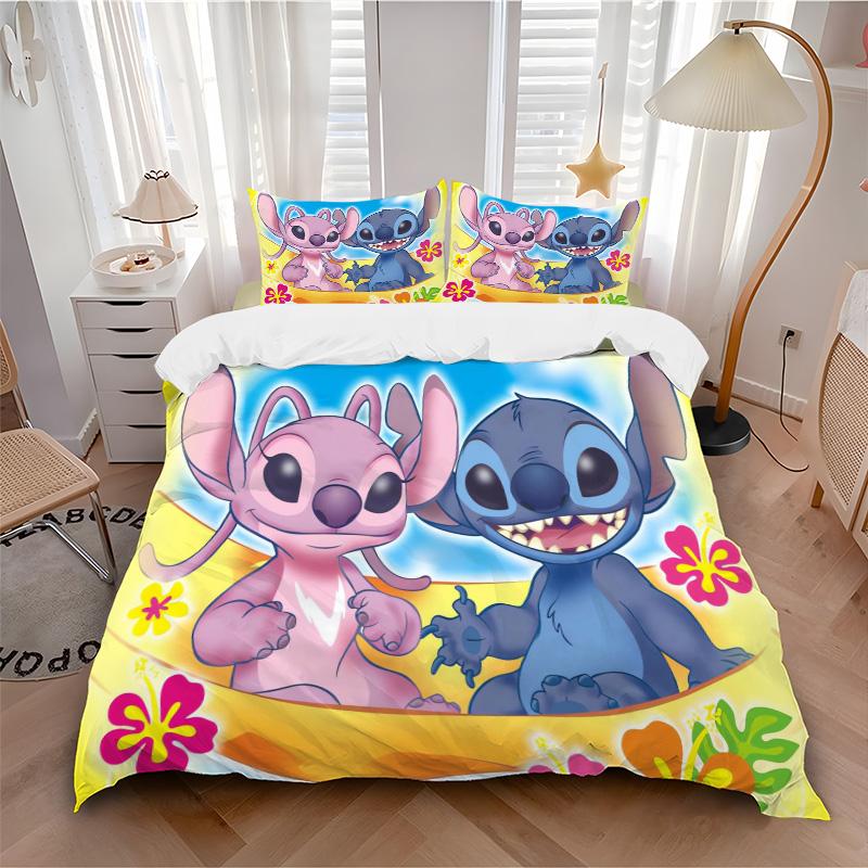 Lilo Stitch Adventure Print 3Pcs Bedding Setduvet Cover With 2 Bedropillowcase Home Birthday Gift