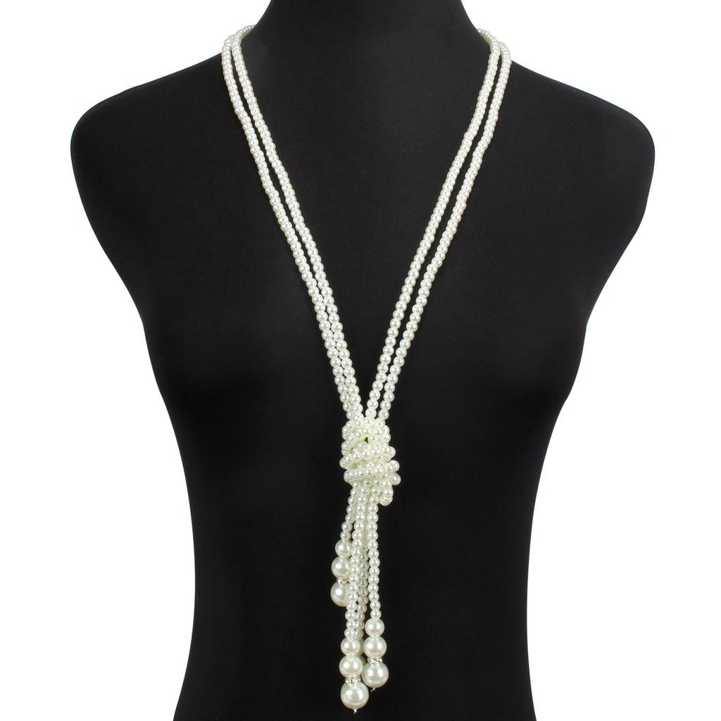 Multi-layer Pearl Necklace Vintage Banquet Sweater Chain