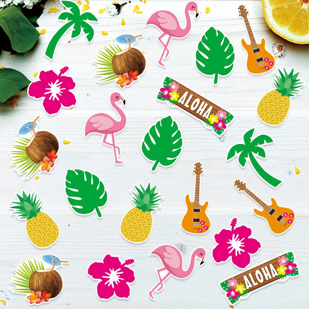 Pineapple Coconut Flamingo Guitar Pattern Confetti Birthday Decoration Party