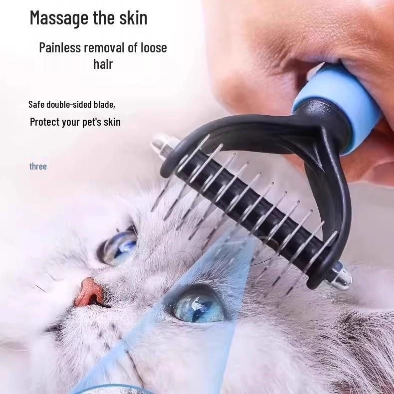 Neukundenrabatt: Tierknotenöffnerbürste - Fellpflegekamm für Katzen & Hunde, Knotenentferner für große Hunde