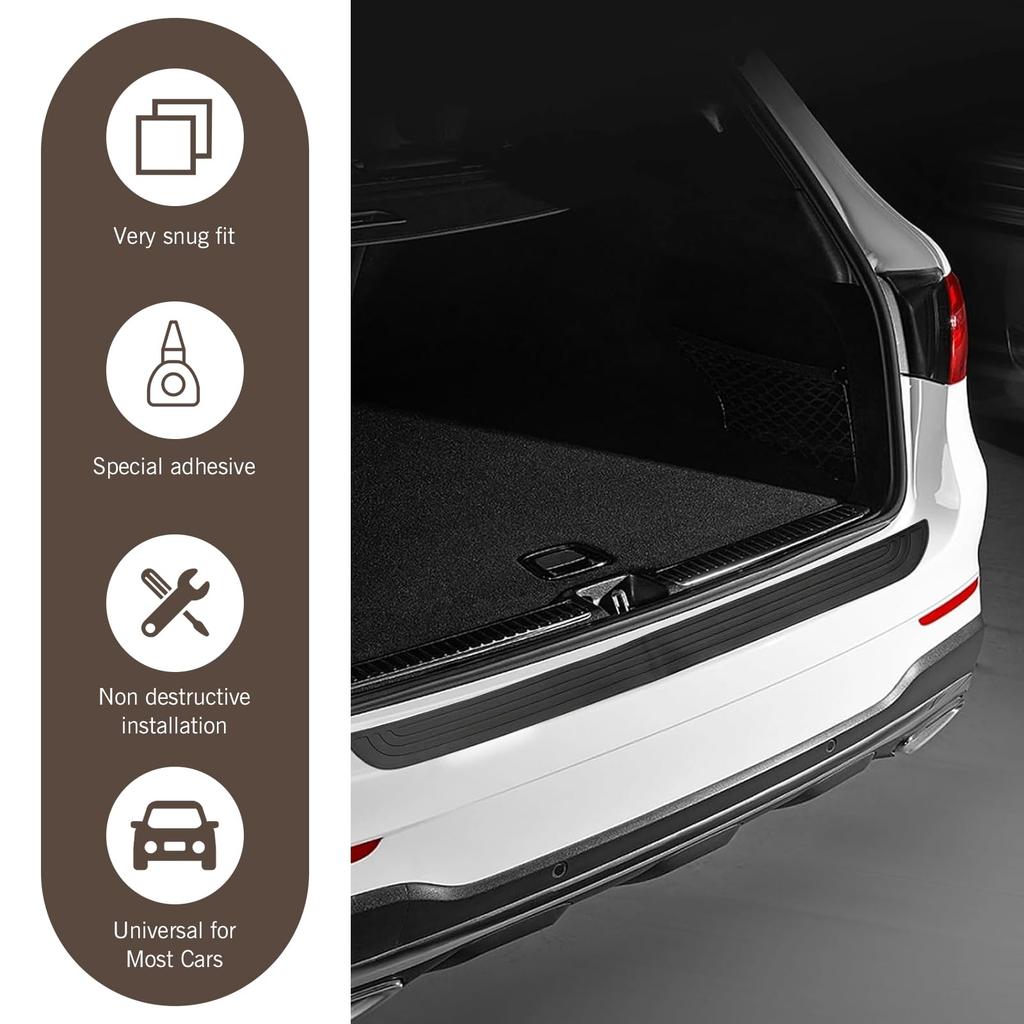 1 PC Car Rear Bumper Protector Anti-Scratch Abrasion Rubber Protection Strip for Trunk Door Entry Sill Guard For Bumper Protect Interior Mirrors 6