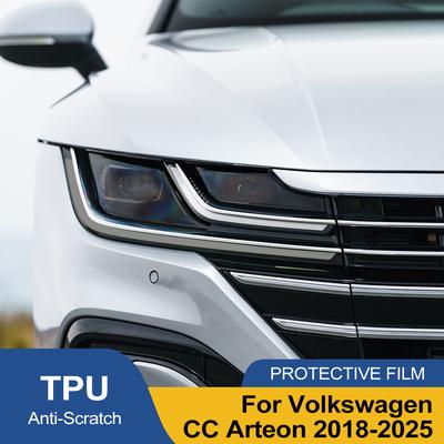 Scheinwerferschutzfolie für Volkswagen CC Arteon 2018-2025 TPU PPF Rauchschwarz Vorgeschnitten Kratzfest Hochglanz Vinylfolie