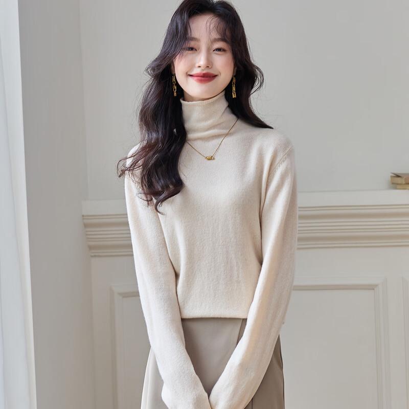 Srcr Women's 100% Wool High-Neck Base Layer Sweater