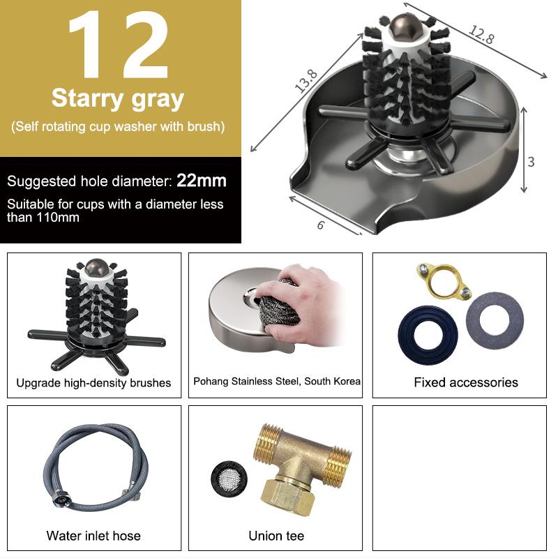 Pohármosogató konyhai mosogatókhoz, csésze mosogató, konyhai kiegészítők, ezüst rozsdamentes acél, kefés tisztítóeszközök