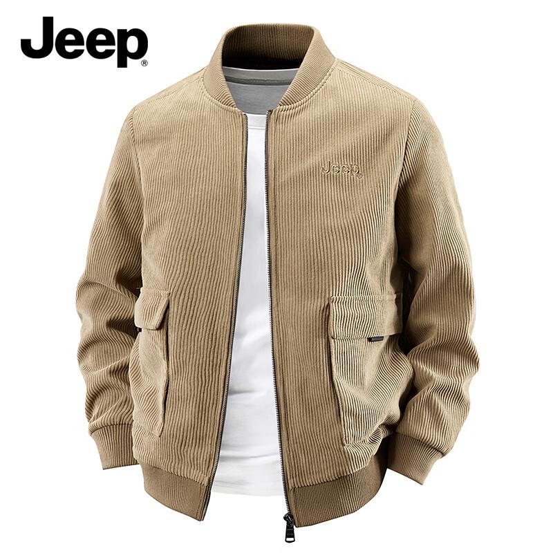 Мужская ретро вельветовая бейсбольная куртка JEEP M хаки