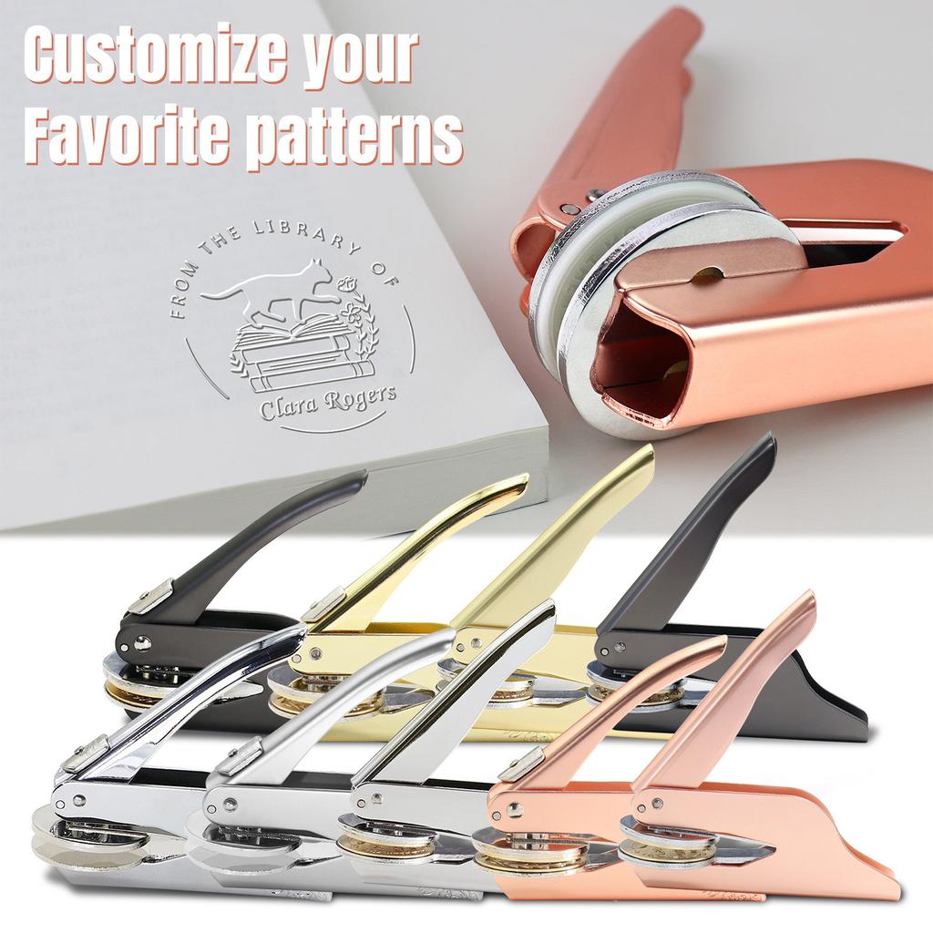 Personalized Book Embossed Seal Customized Floral Book Embossed Seal With Name, From The Library, Suitable For Book Lovers