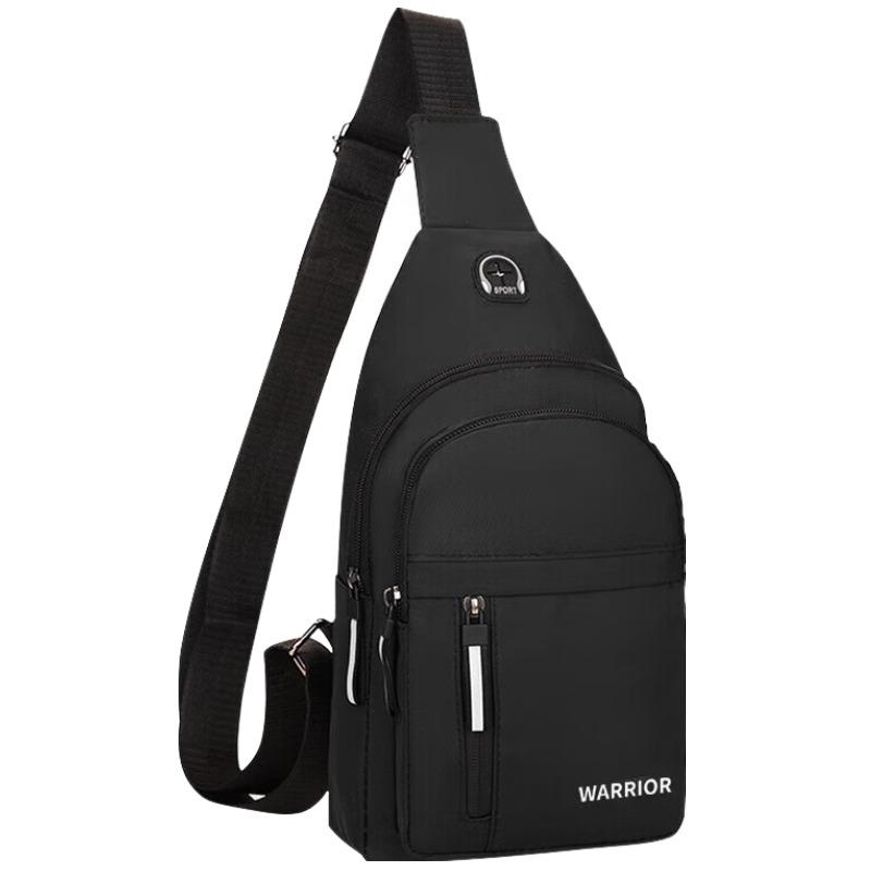 New Warrior Fabric Shoulder Bag, Crossbody Bag, Sling Bag Regular Men's Black H2409U5607201