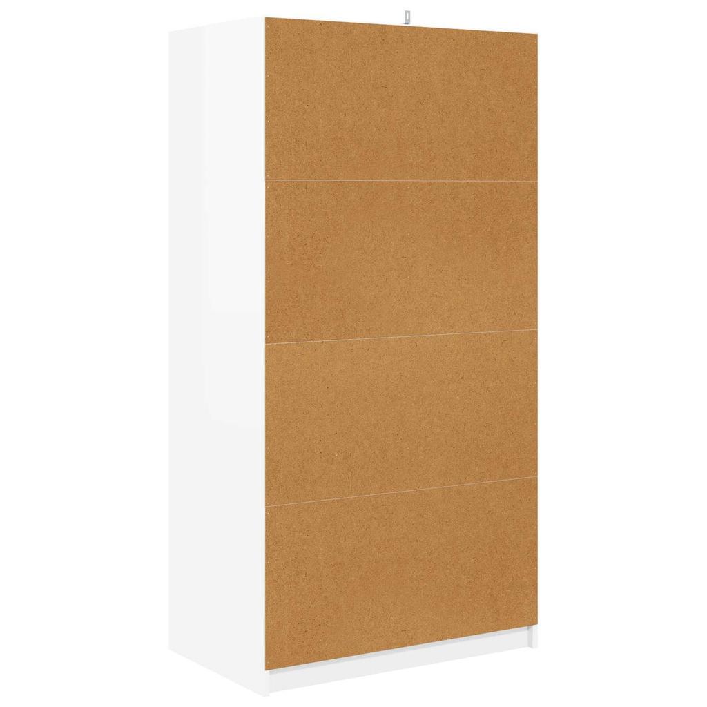 High Gloss White Wardrobe 79.5 X 49 X 156 Cm Particleboard