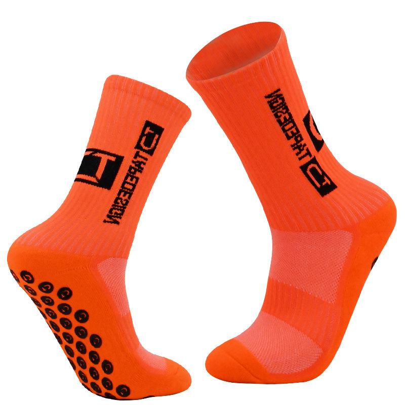 

Спортивные носки среднего размера, нескользящие, утолщенные, с махровой подошвой, впитывающие пот, хлопковые тренировочные носки для взрослых, футбольные носки среднего размера One size оранжевый