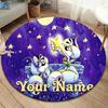 Diddl Custom Name Round Area Rug,Carpet Rug for Living Room Bedroom Sofa Playroom Decor,Non-slip Floor Mat