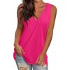 Women's Casual Fashion V-Neck Sleeveless Top Solid Color Vest T-Shirt