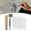 3 Sets Mengstompjes Tortillons Papierkunst Schaduwblenders Tekengereedschap voor Student Kunstenaar Houtskool Schets