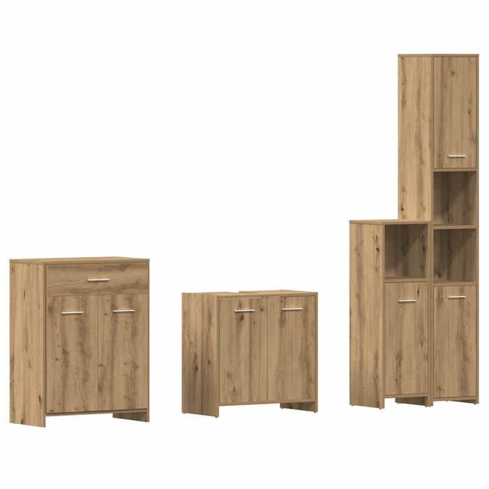 VidaXL 4-piece Bathroom Furniture Set Engineered Wood, Bathroom Cabinet, Bathroom Cupboard, Furniture 3328942