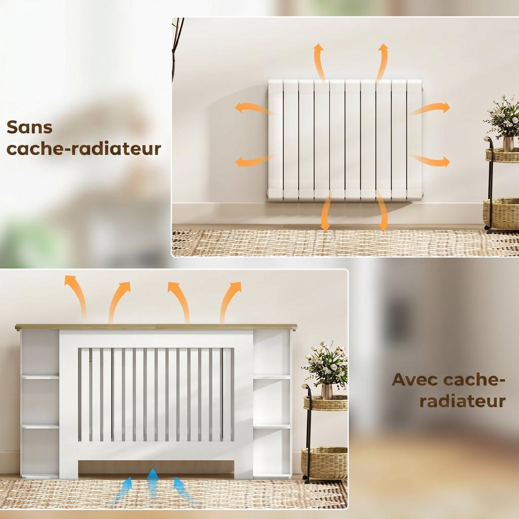Radiator Cover, 152 x 19 x 83 cm, White