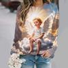 Sweat-shirt à manches longues pour femme, imprimé 3D, mignon, ange, bébé, décontracté, Y2k, streetwear, pulls, vêtements féminins