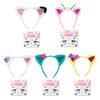 Cute Cats Ear Hair Accessory With Breathable Cloth Headband and Sticker Set For Cosplay Halloween Event And Daily Wear