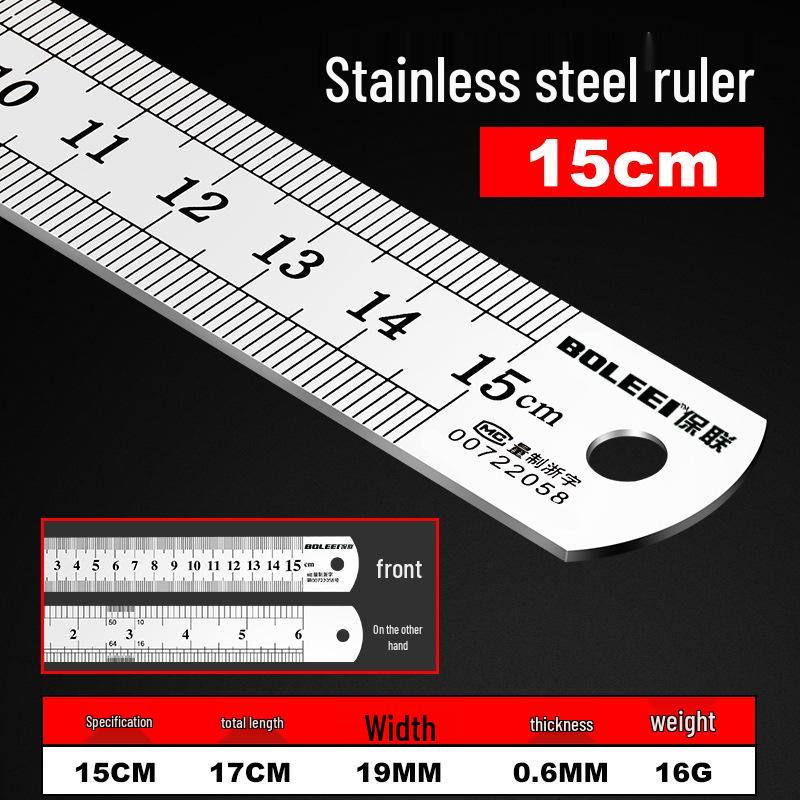 

1-Meter Stainless Steel Ruler: High-Precision, Thickened, Hard Iron, Available in 15cm, 30cm, 50cm Lengths