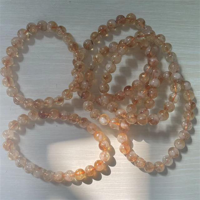 New Arrivals 8mm Crystal Stone Jewelry Natural Gold Citrine Fashion Beaded Bracelets for Gift