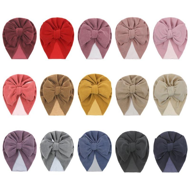 Baby tire cap new imitation cashmere bow children's Indian hat pullover hat baby bag head hat rimless