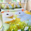 Class A Summer Quilt Four-piece Series Cute Cat Rabbit Printing Four-piece Summer Quilt Sheet Pillowcase