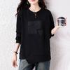 DIMANAF 2025 Plus Size Women Hoodies Shirts Autumn T-shirt Long Sleeve Loose Casual Tops Tees Black