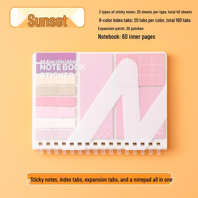 Multi-Functional Sticky Note Book with Tabs and Lined Pages