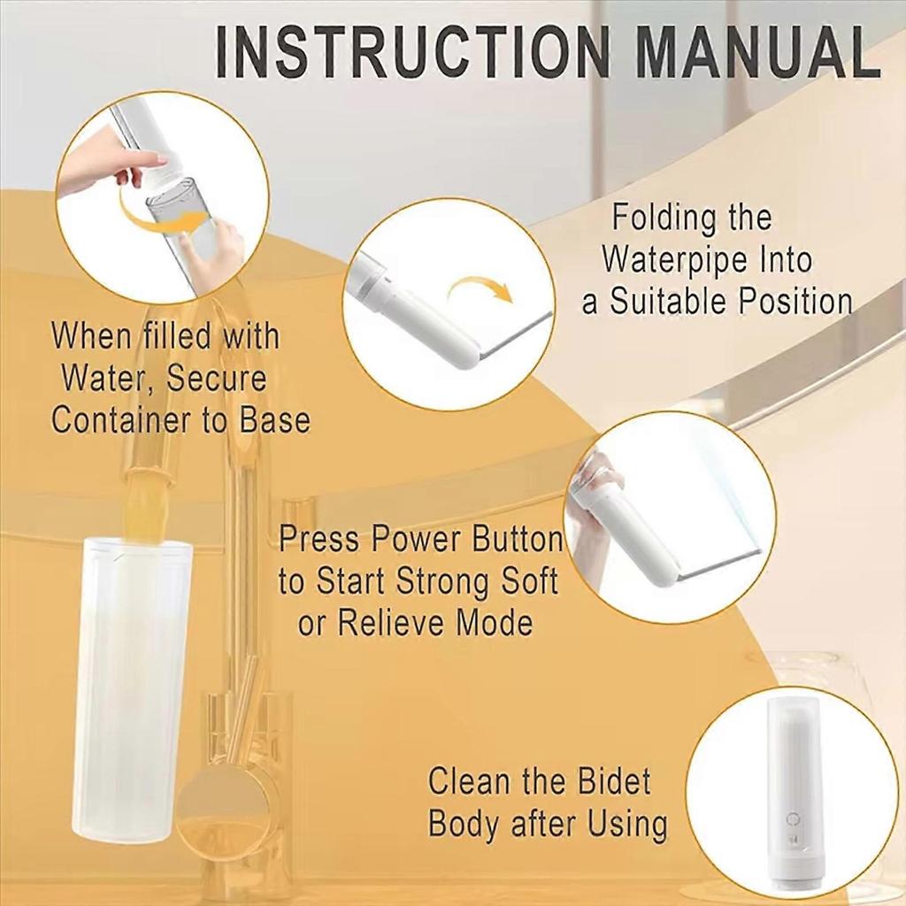 Travel Electric Portable Bidet 180ML Waterproof Intimate Washer with ABS Care Easy To Carry Washing Device for Women Multicolor