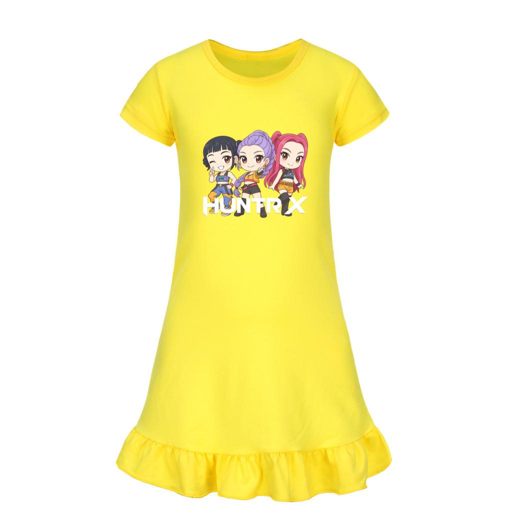 5015 Kids Girls Mira Zoey Rumi Printed Ruffle Short Sleeves Casual Dress