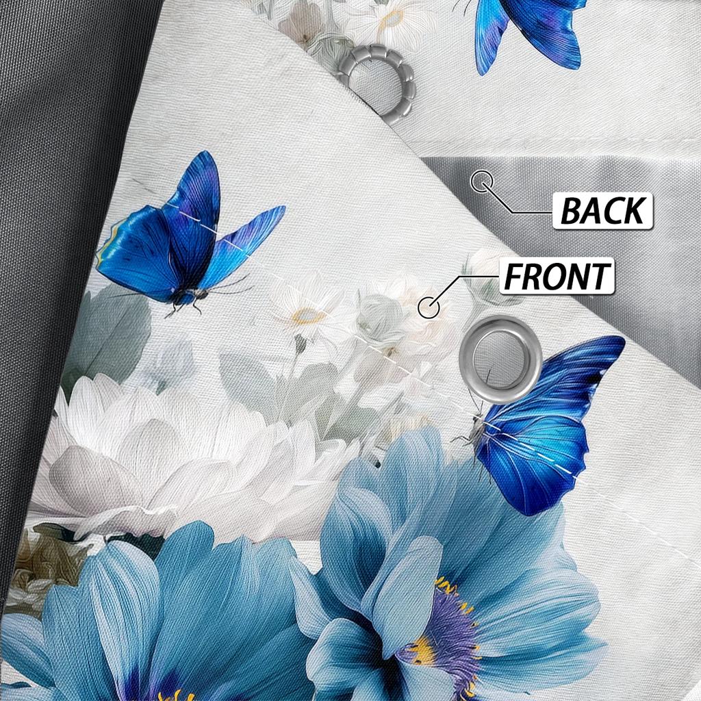 1PC 3D Floral, Daisy Pattern Printed Shower Curtain, Waterproof, with 12 Hooks, Bathroom Showers, Bathtub, Home Use