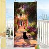 Art Black Cat In Flowers Garden Towel Soft Pool Gift For Travel Gym Shower Camping Quick Dry Sports Large Beach Towels
