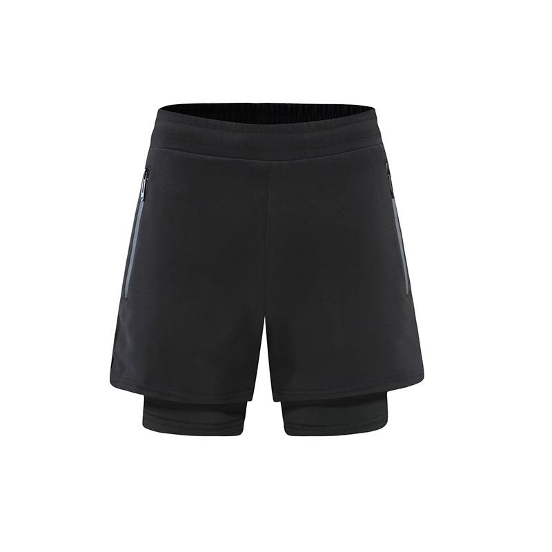 Men's Quick-Drying Double Layer Running Shorts - Anti-Exposure, Four-Point, Fake Two-Piece Design
