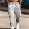 Winter Men's Velvet Warm Outdoor Sports Trendy Workwear Webbing Retro Loose Sweatpants