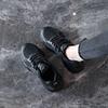 TUINANLE Black Women Platform Sneakers Breathable Lace Up Chunky Casual Comfort Walking Shoes