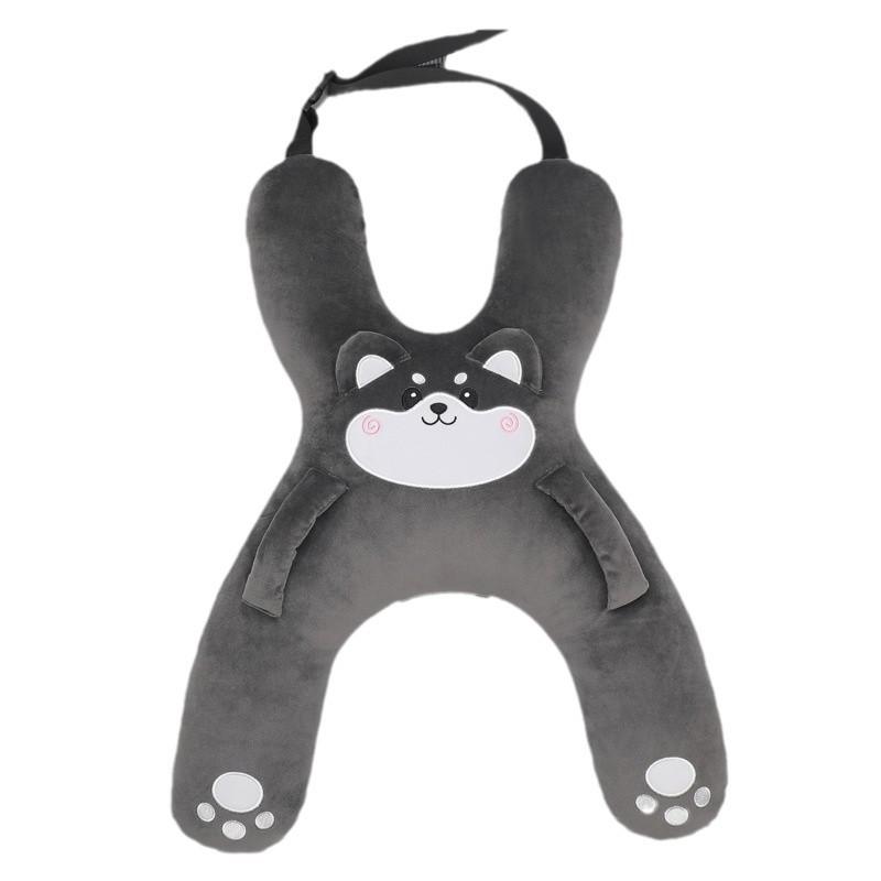 Kids Car Neck Pillow with Seat Belt Safety Sleep Aid Prevent Leaning Head Back Seat Sleeping Comfort During Long Distance Travel