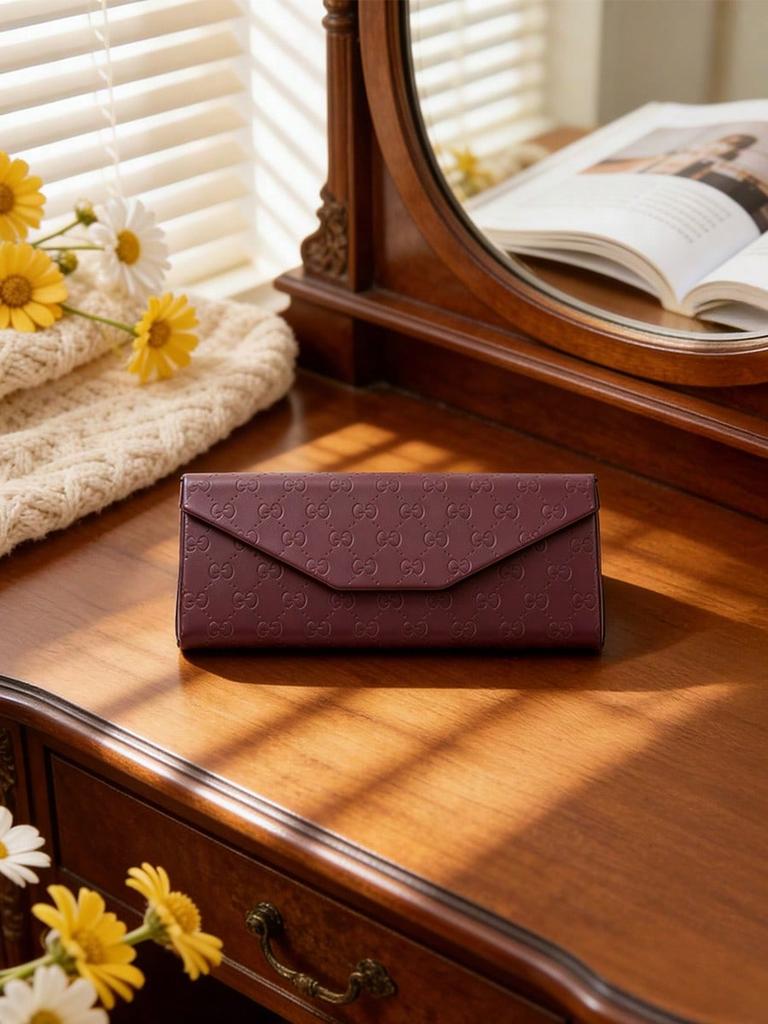 Gucci GG Embossed Leather Glasses Case