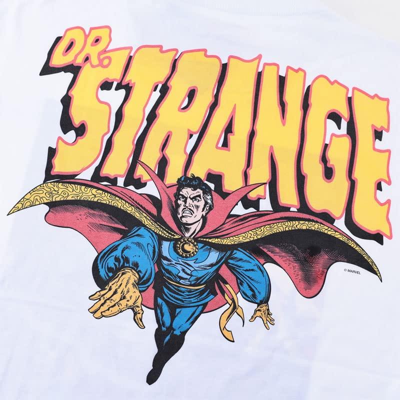 EVERSOUL Marvel Langarm-T-Shirt, Doctor Strange, Captain America, Amerikanischer Comic-Charakter Merchandise, Herren, Weiß, Größe XL [Parallelimport]