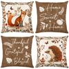 Thanksgiving Pillow Cover Animal Linen Printed Pillow Cover Living Room Sofa Decoration Home
