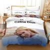 3D Print Celine Dion Beding Set,Soft Duvet Cover Warm Comforter Bed Linen Set Comfortable Quilt Cover Pilowcase,King Quen Twin Sized Dimensions Young