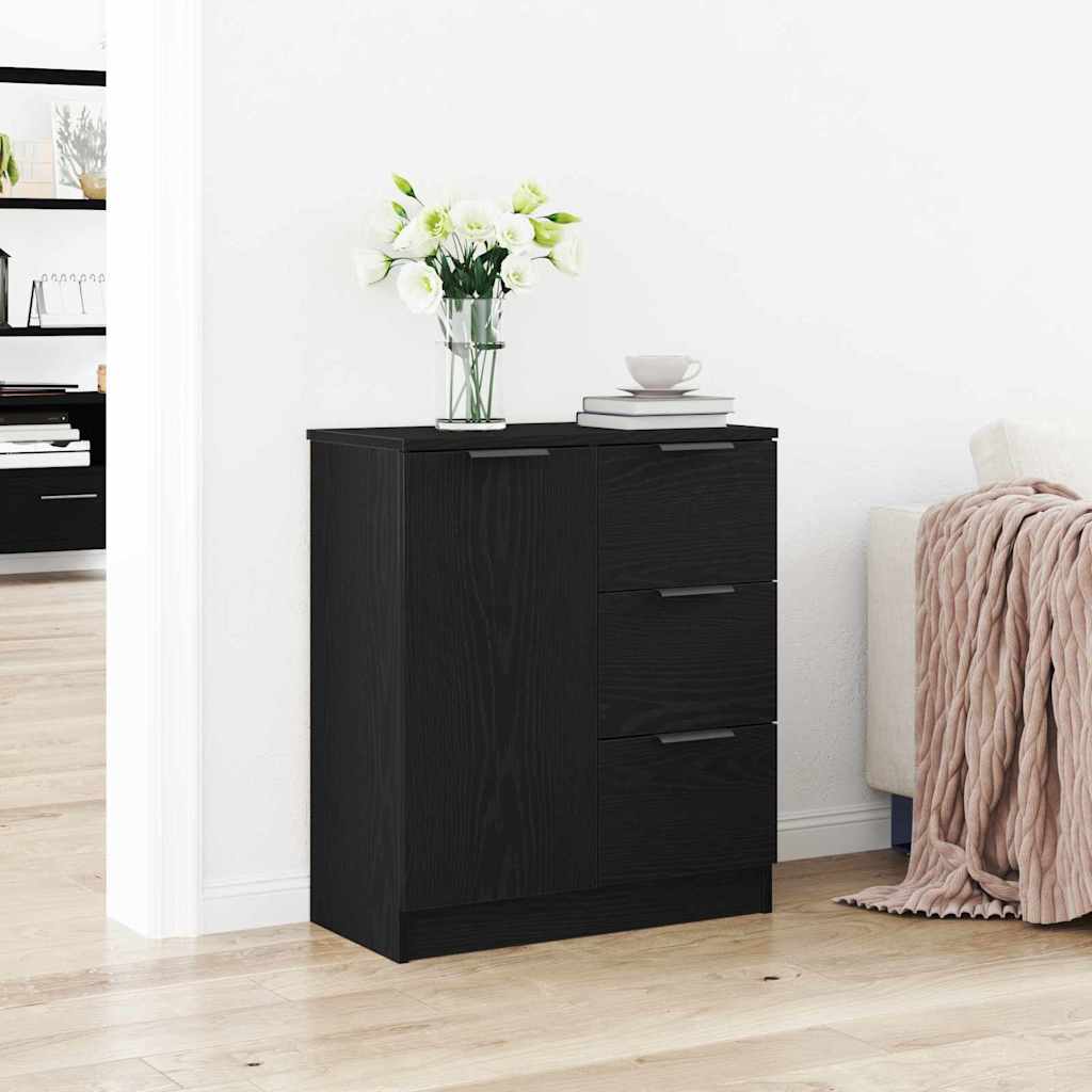 Sideboard in Black Oak Look 60 x 30 x 70 cm Particle Board