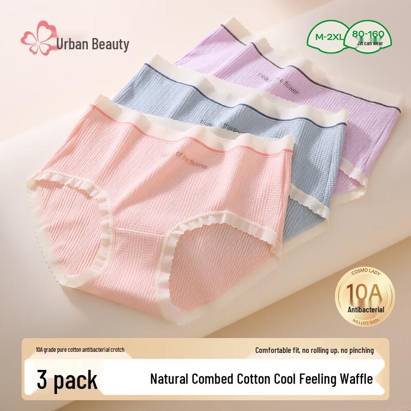 Urban Beauty Women s 100% Cotton Crotch Briefs 3-Pack 2XL