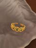 Copper-Plated Gold Retro Zircon Hollow Ring - Adjustable Index Finger Style T834