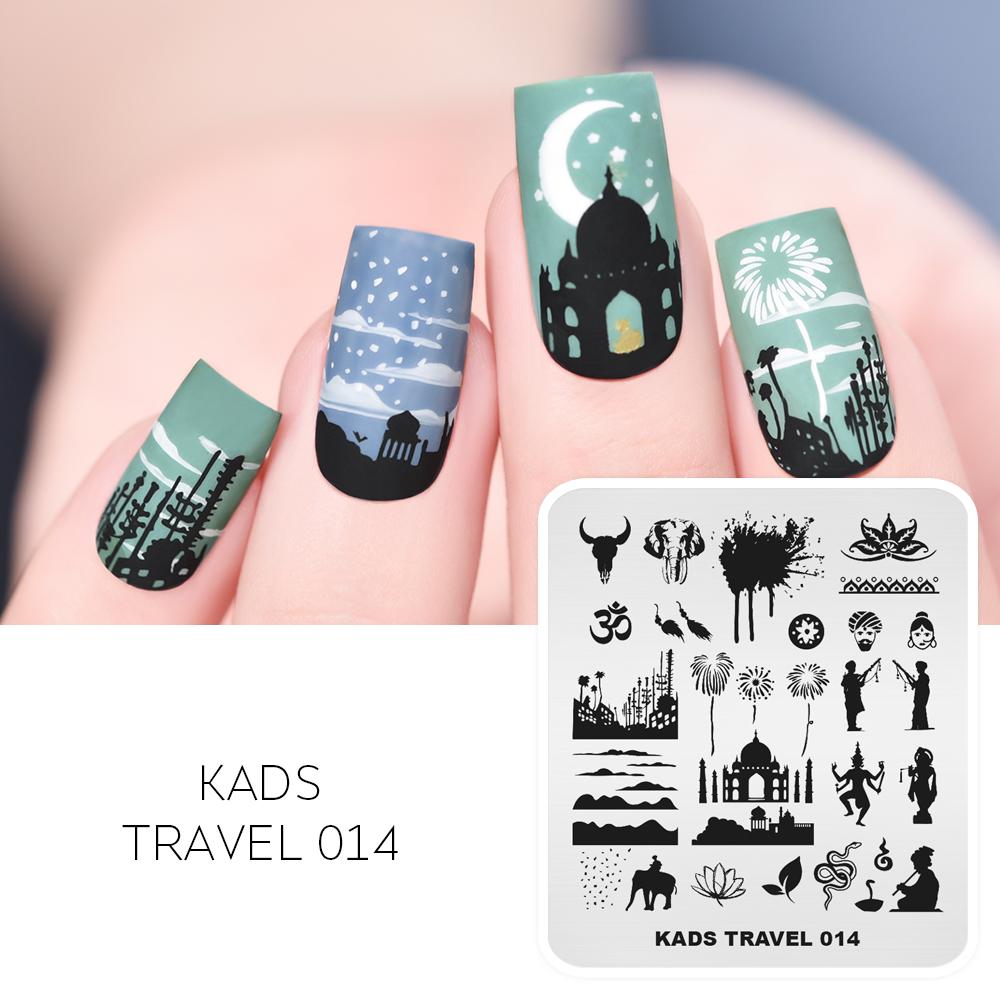 kads New Nail Stamping Plates Manicure Template Flower Chinese Nature Summer Design Nail Art Stamp Tools DIY Stencils
