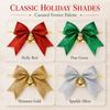 Red Bow Pendant Glitter Christmas Tree Ornament Party Christmas Bow with Bell  Home Decor