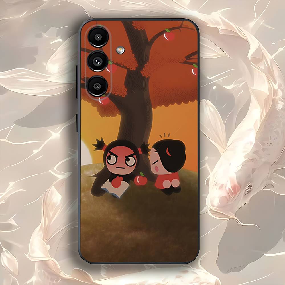 P-Pucca-as Cartoon G-Garu-us For Samsung Galaxy A73,52,32,71,41,53,31,72,22,5G,J7,Note,8,9 Soft Black Dust-proof Cover