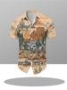 Men's Street Style Shirt, with Western Desert and Gobi Prints, Casual Style for Summer Vacations